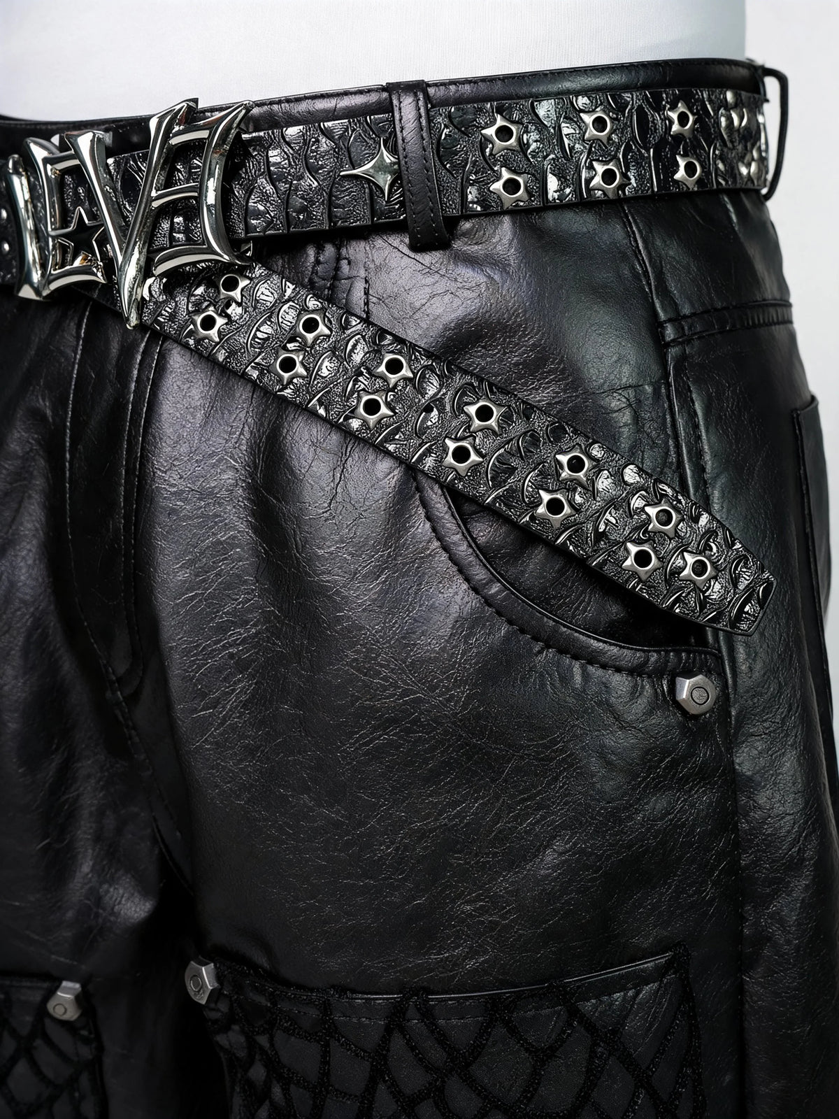 Opium Spiderweb Leather Pants Schwarz - Fuga Studios