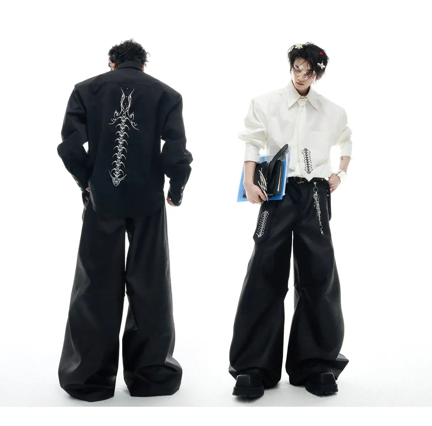 Opium 스파인 자수 셔츠