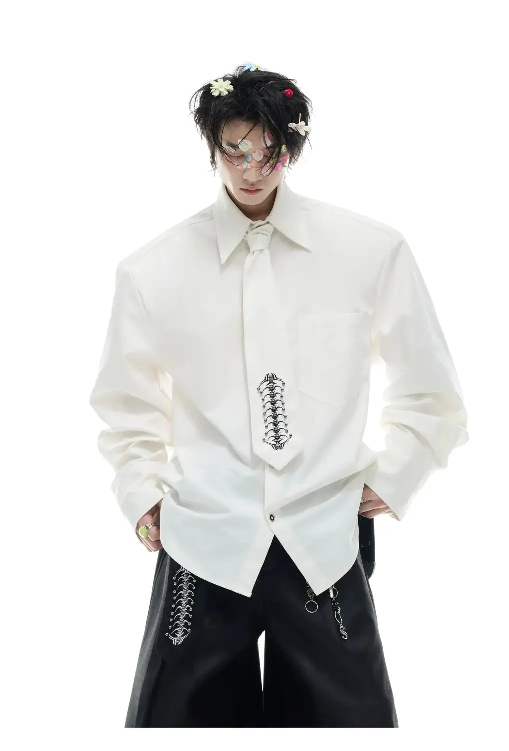 Opium 脊柱刺绣衬衫