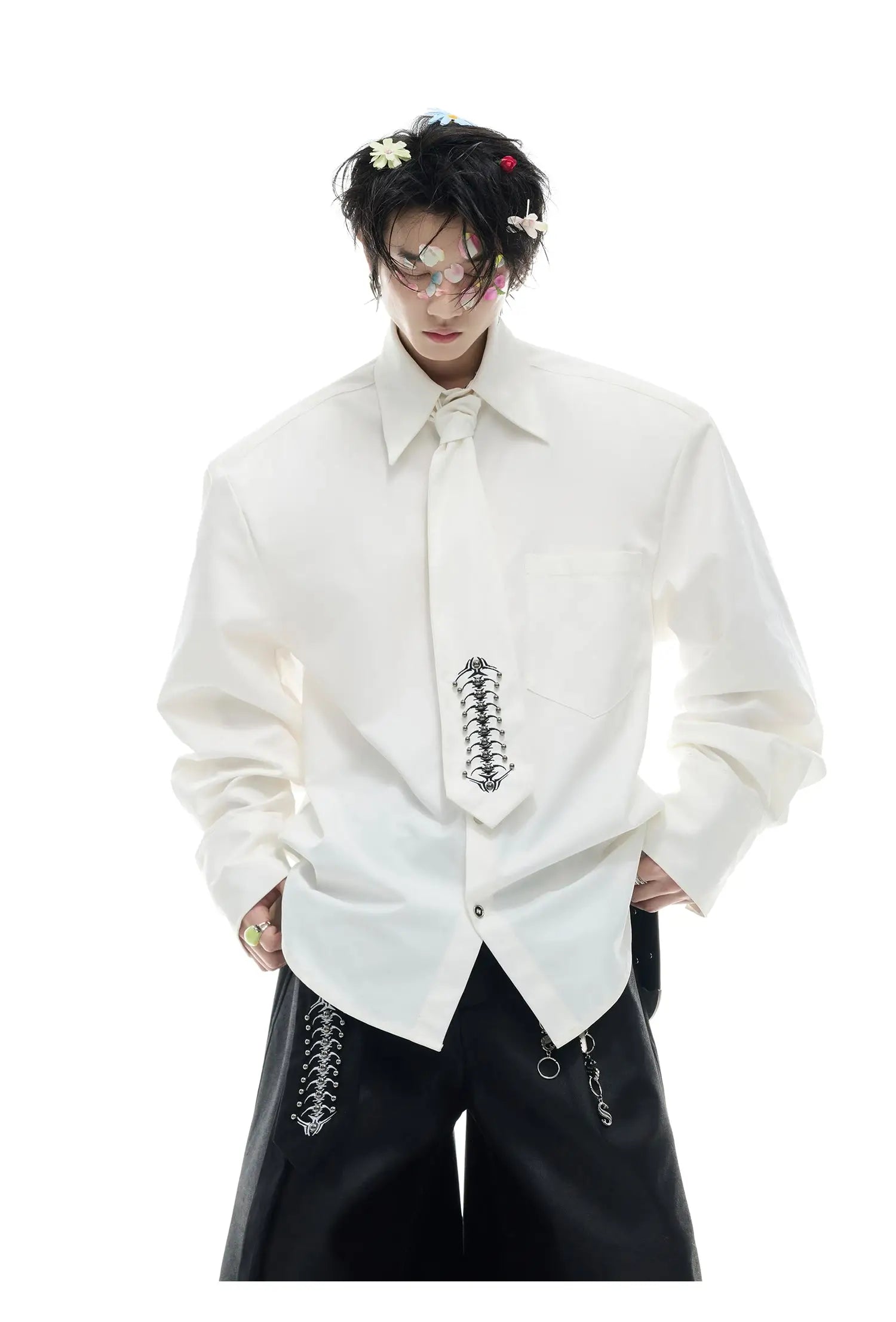 Opium Spine Embroidery Shirt - Fuga Studios