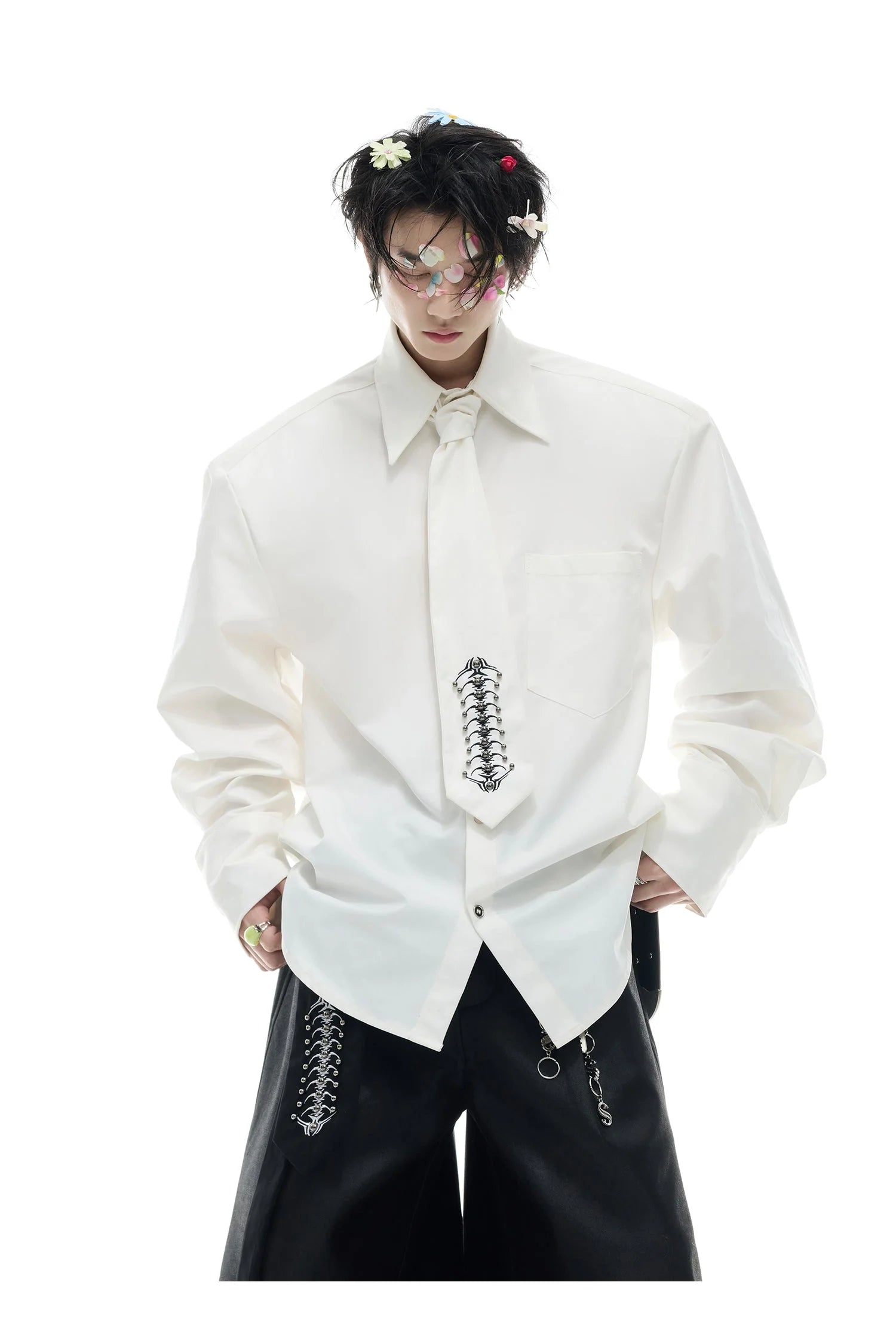 Opium Spine Embroidery Shirt - Fuga Studios