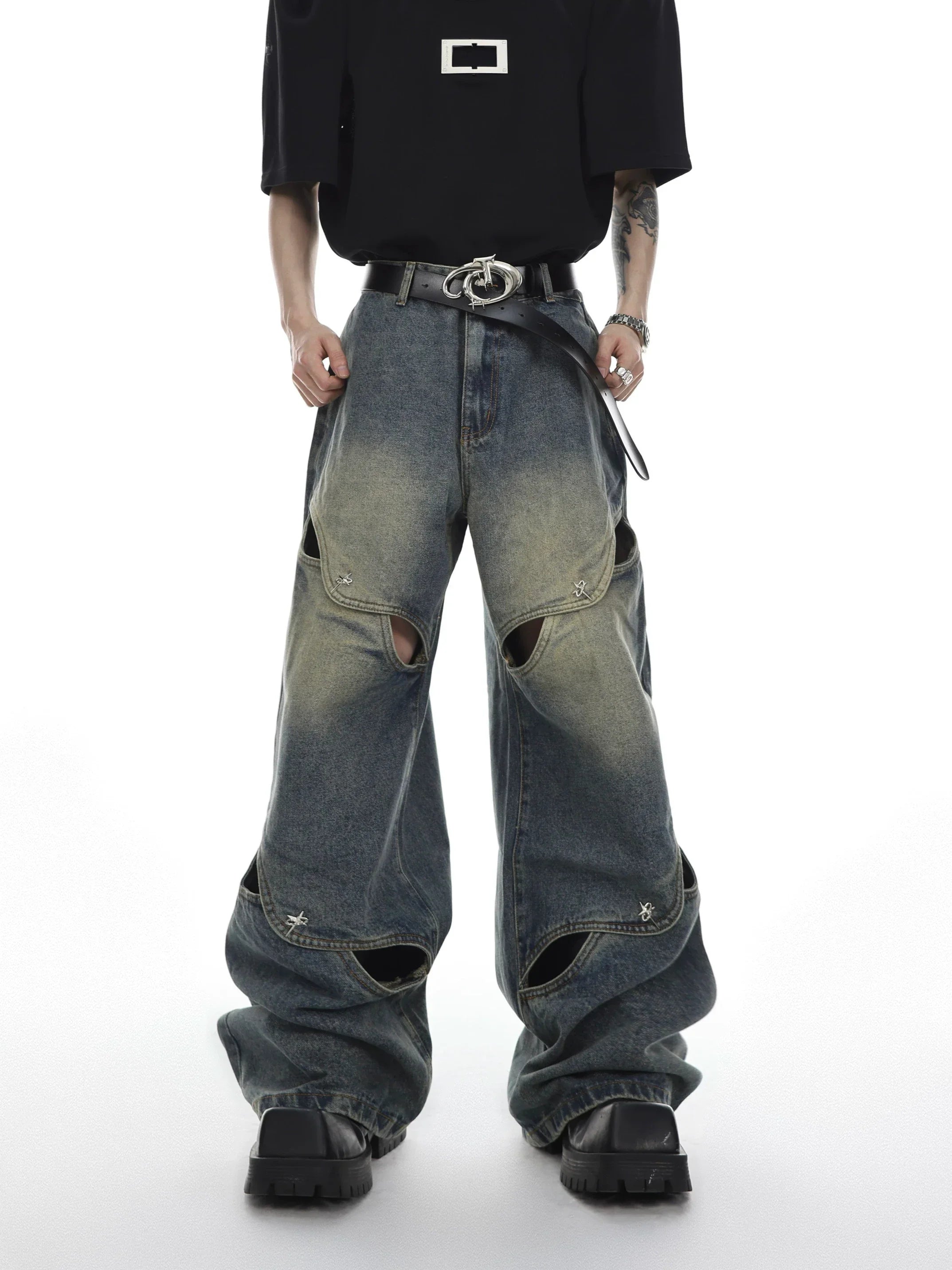 Opium Spliced Denim Pants - Fuga Studios