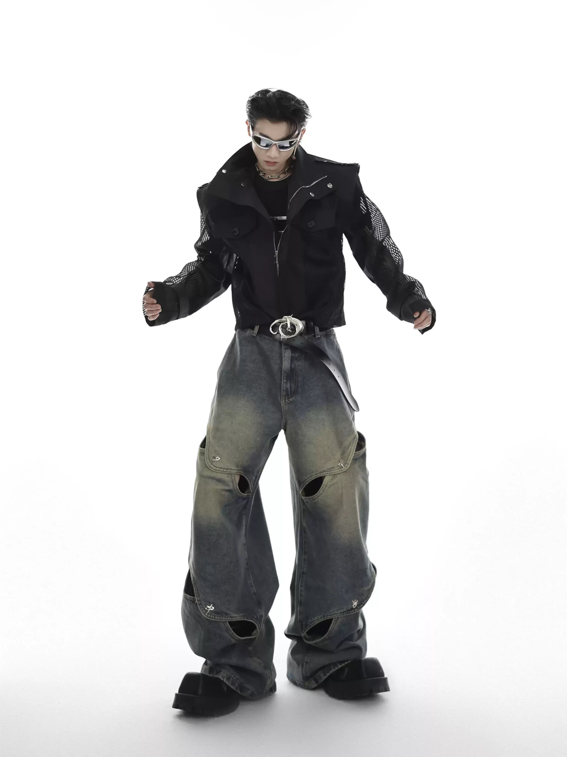 Opium Spliced Denim Pants - Fuga Studios