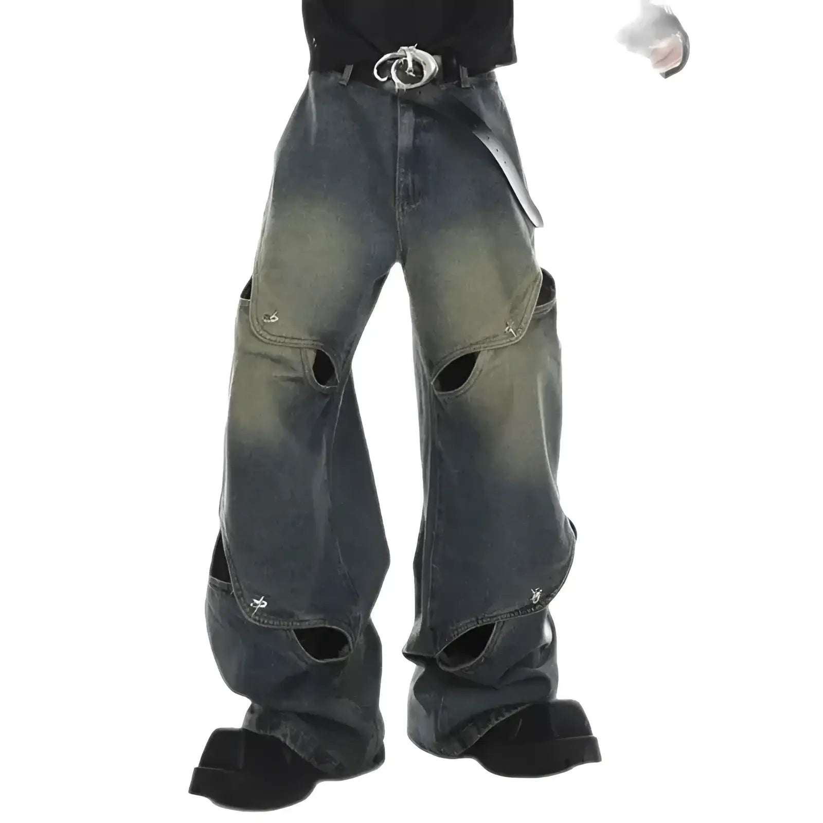 Opium Spliced Denim Pants - Fuga Studios