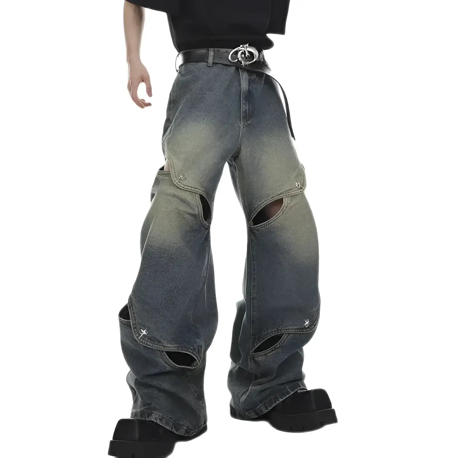 Opium Spliced Denim Pants - Fuga Studios