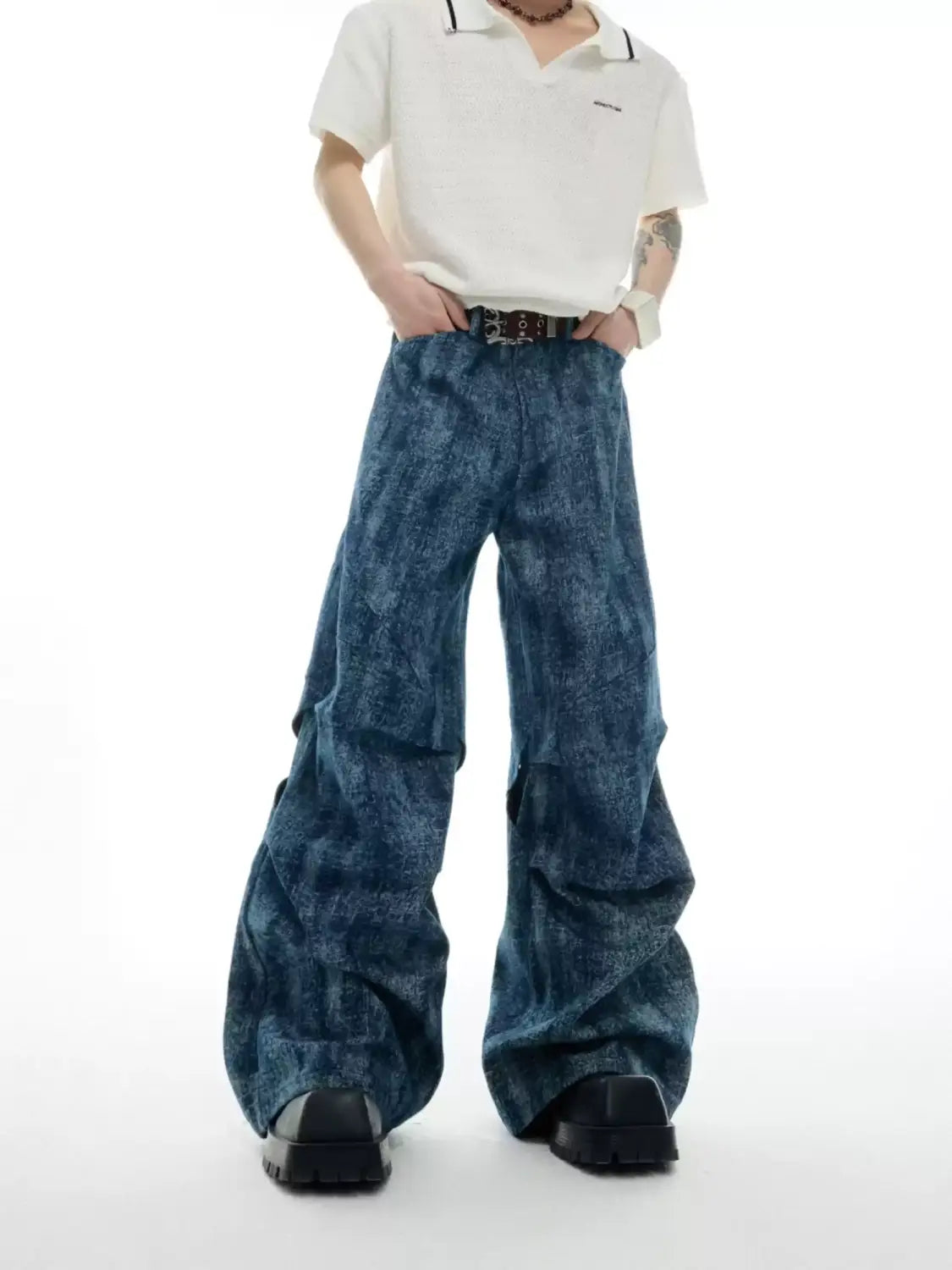 Opium 구조적인 데님 와이드 레그 팬츠