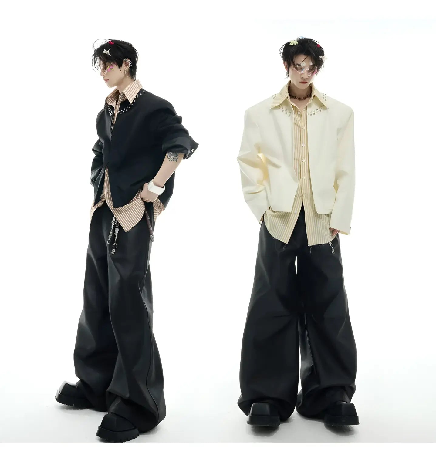 Opium 스터드 칼라 블레이저