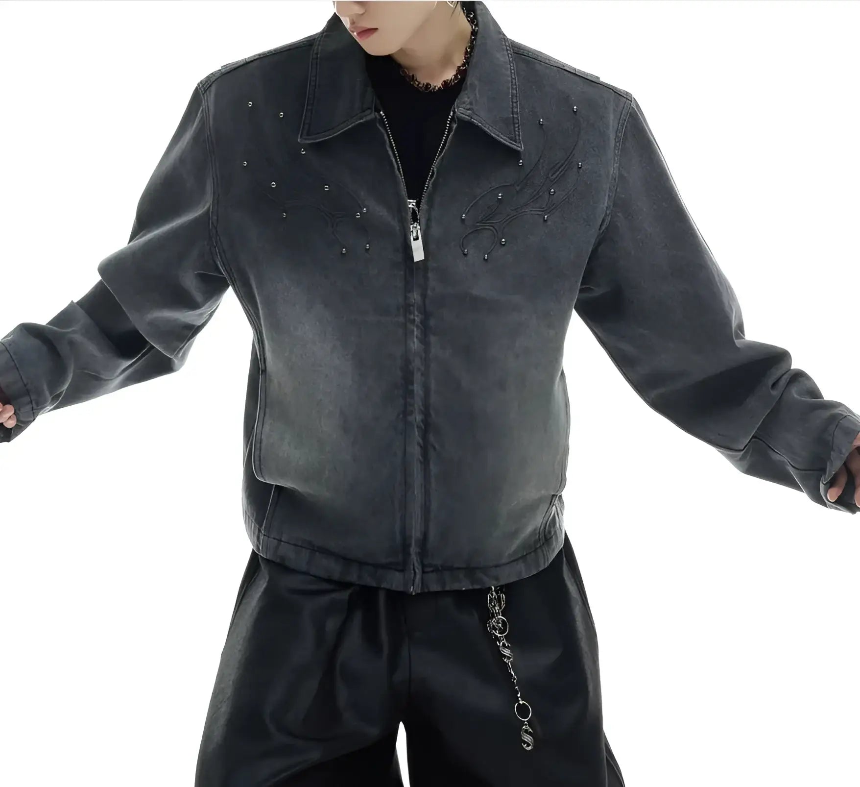 Opium Studded Denim Jacket - Fuga Studios