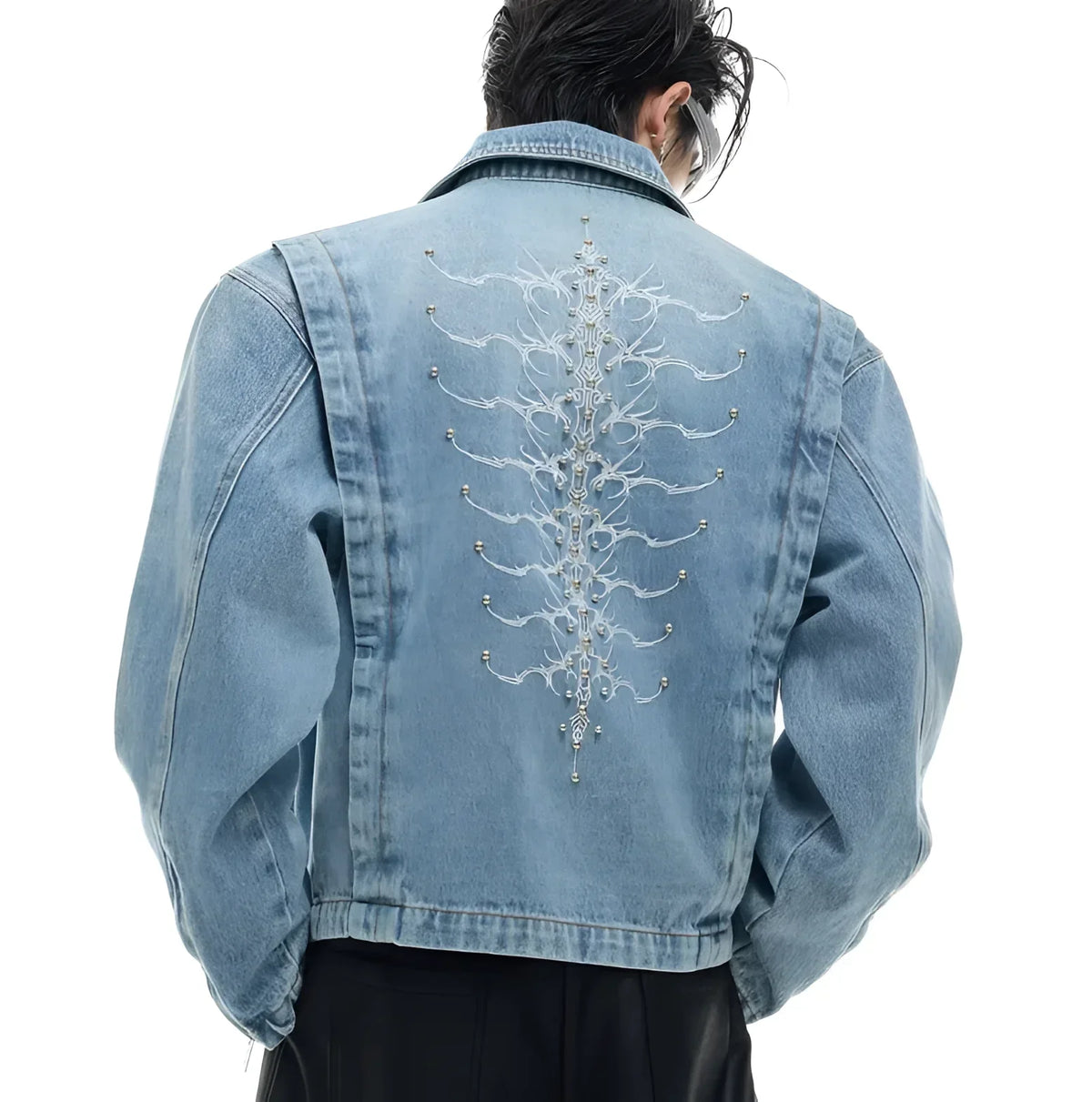 ジャケット・アウター coating denim jacket opium y2k Opium Denim Jacket. Silver Embroidery, Cropped. | Fūga Studios