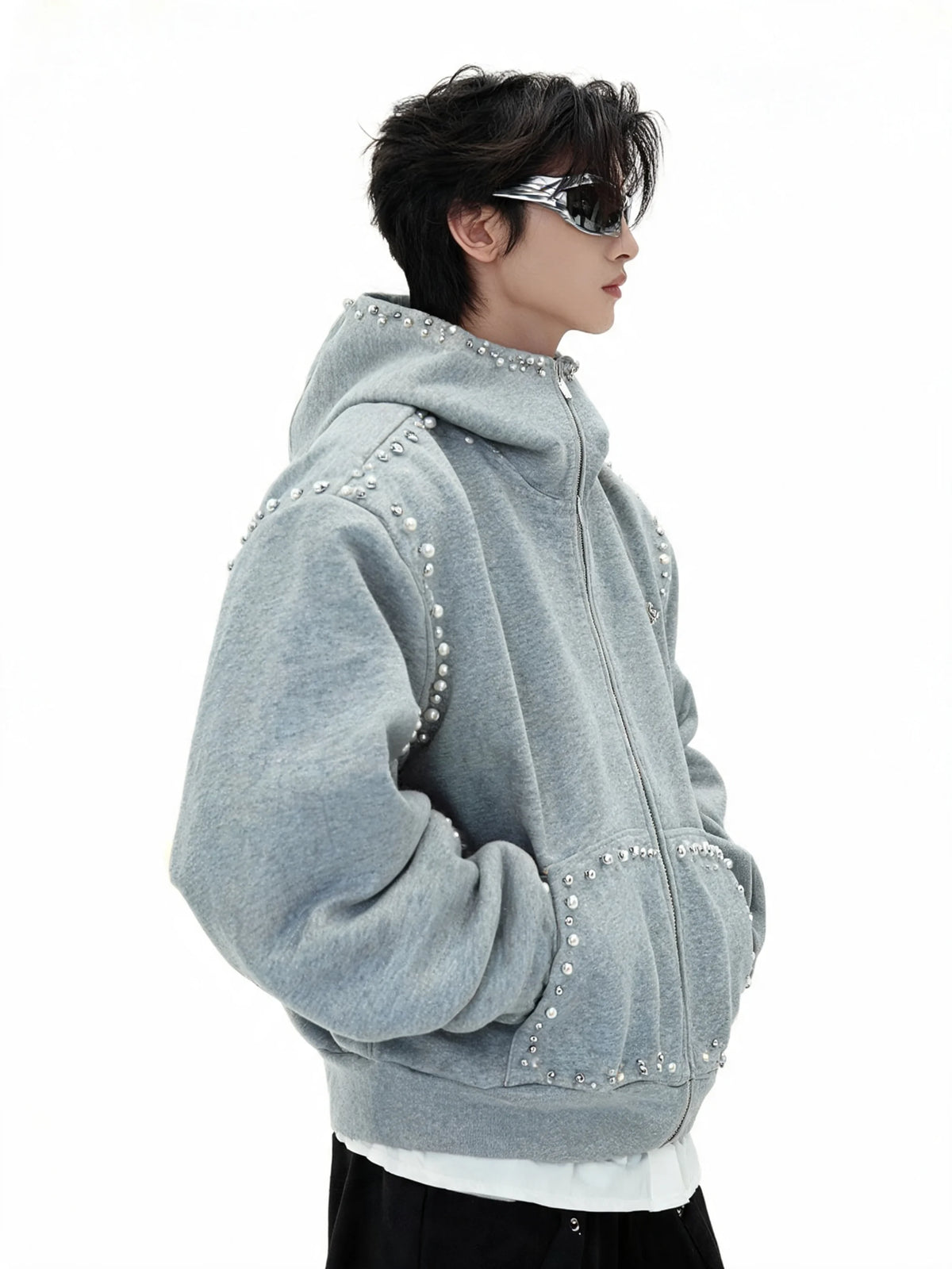 Opium Studded Hoodie - Fuga Studios