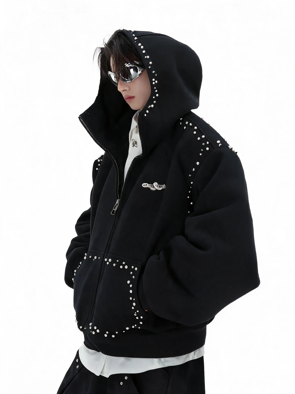 Opium Studded Hoodie - Fuga Studios