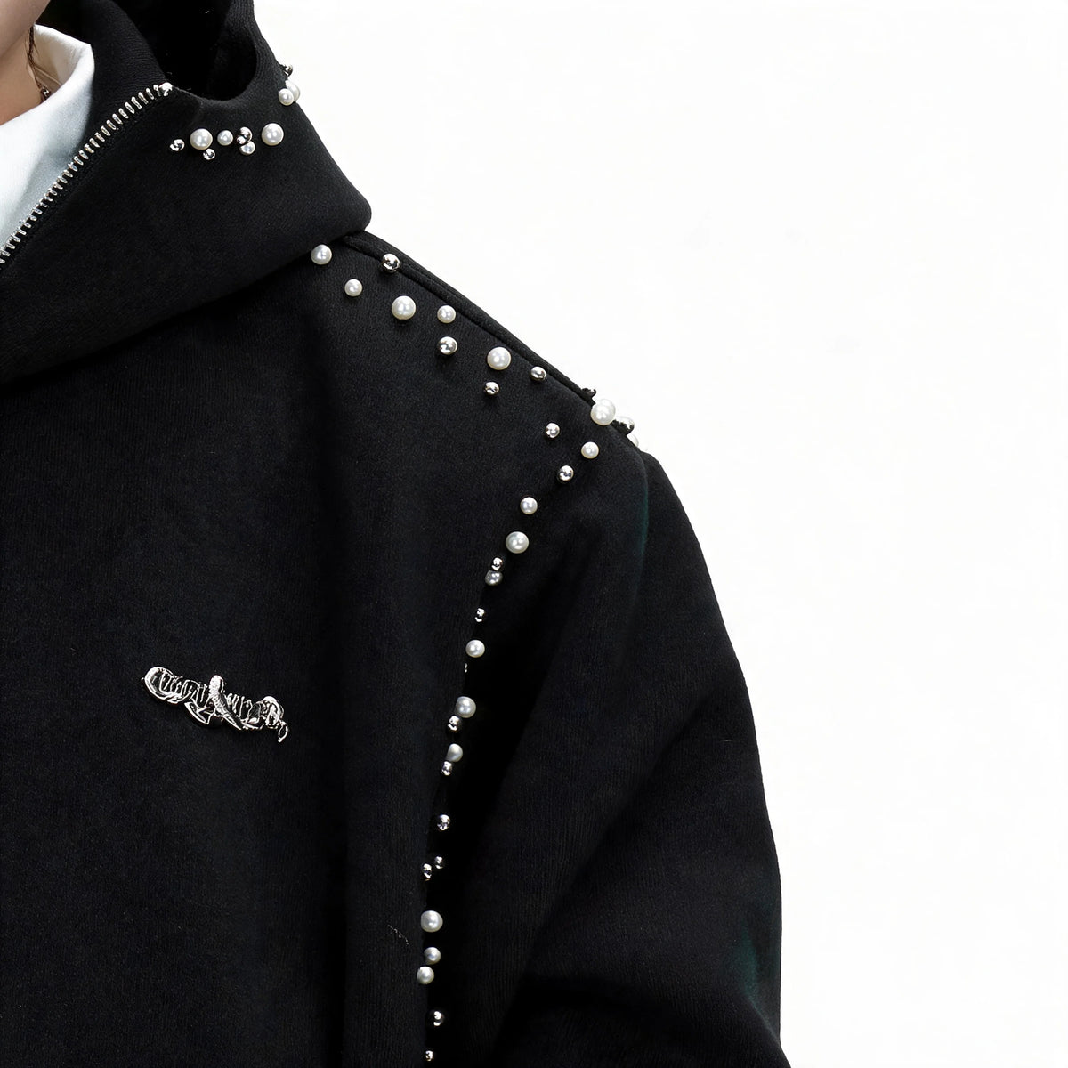 Opium Studded Hoodie - Fuga Studios