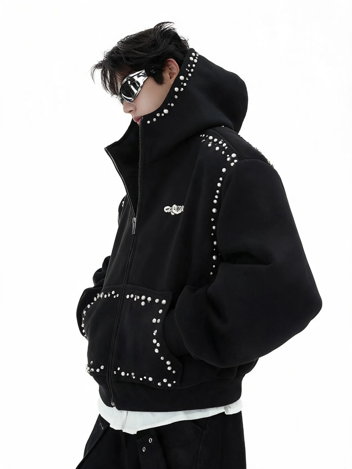 Opium Studded Hoodie - Fuga Studios