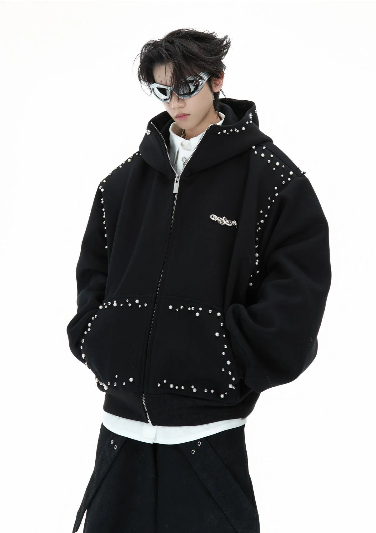 Opium Studded Hoodie - Fuga Studios