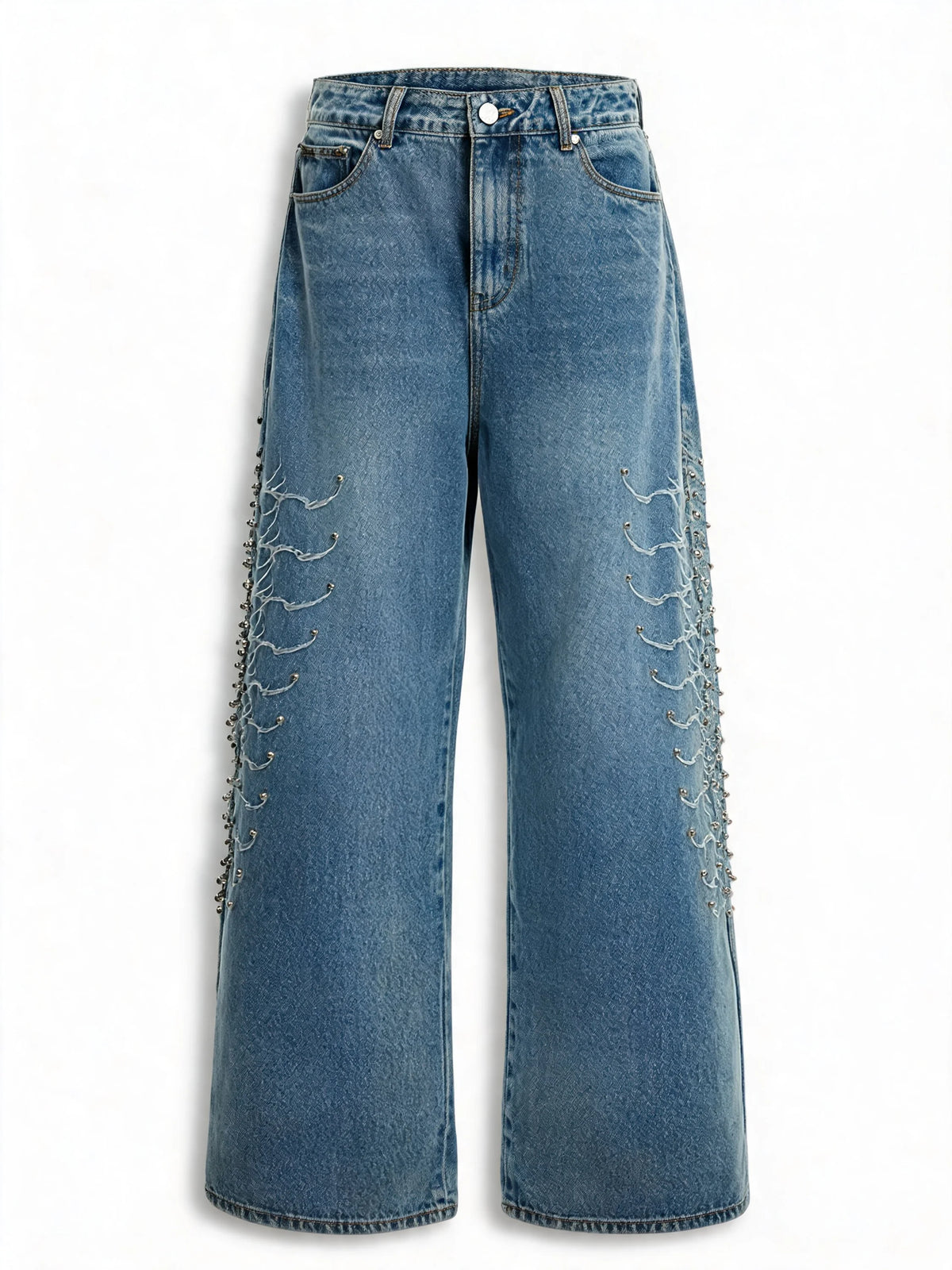 Opium Studded Wide-Leg Jeans - Fuga Studios