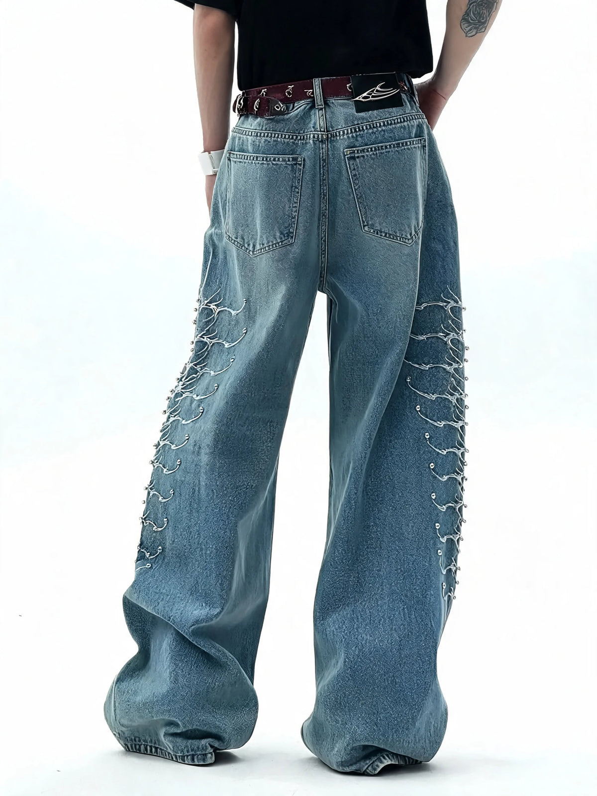 Opium Studded Wide-Leg Jeans - Fuga Studios