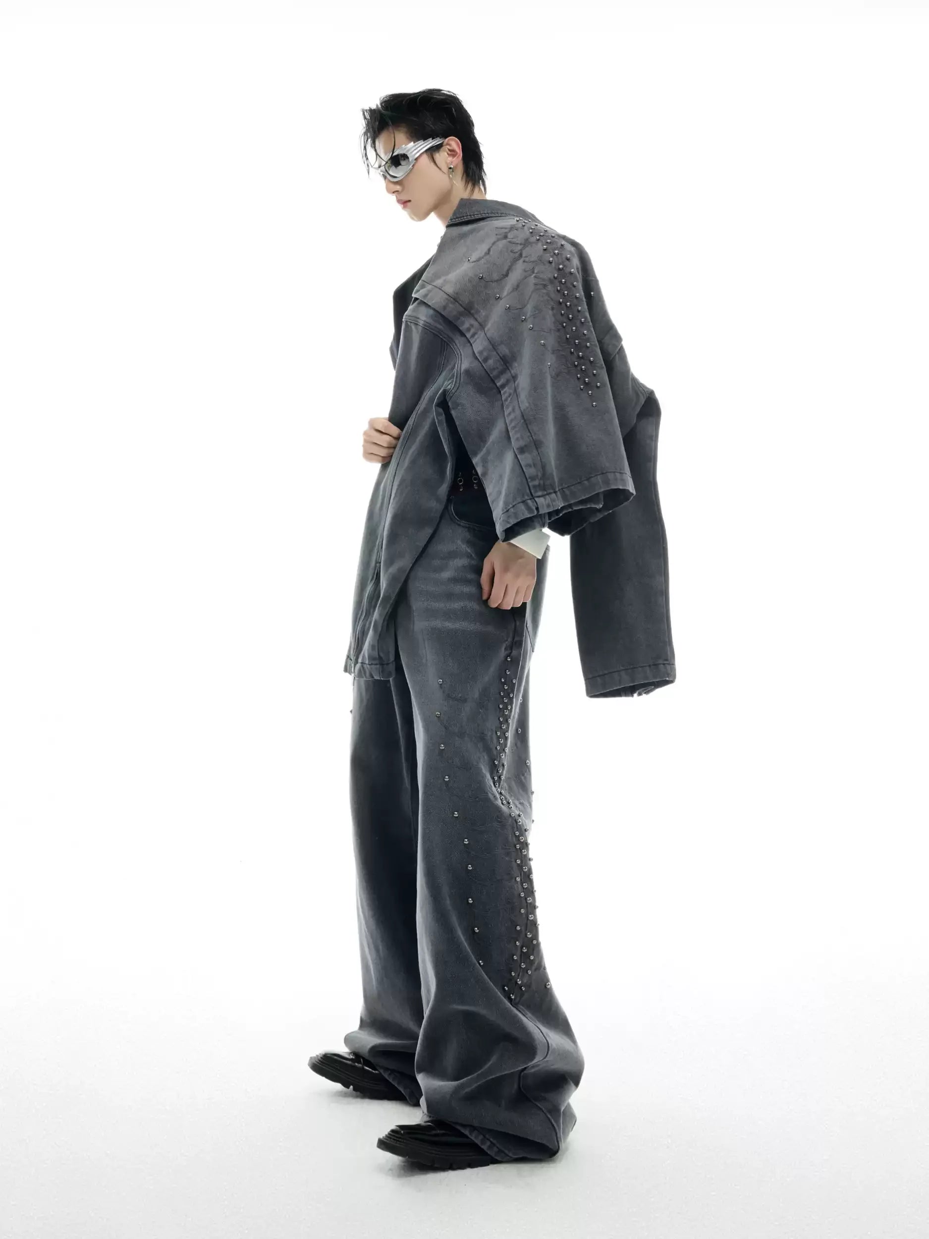 Opium Studded Wide-Leg Jeans - Fuga Studios