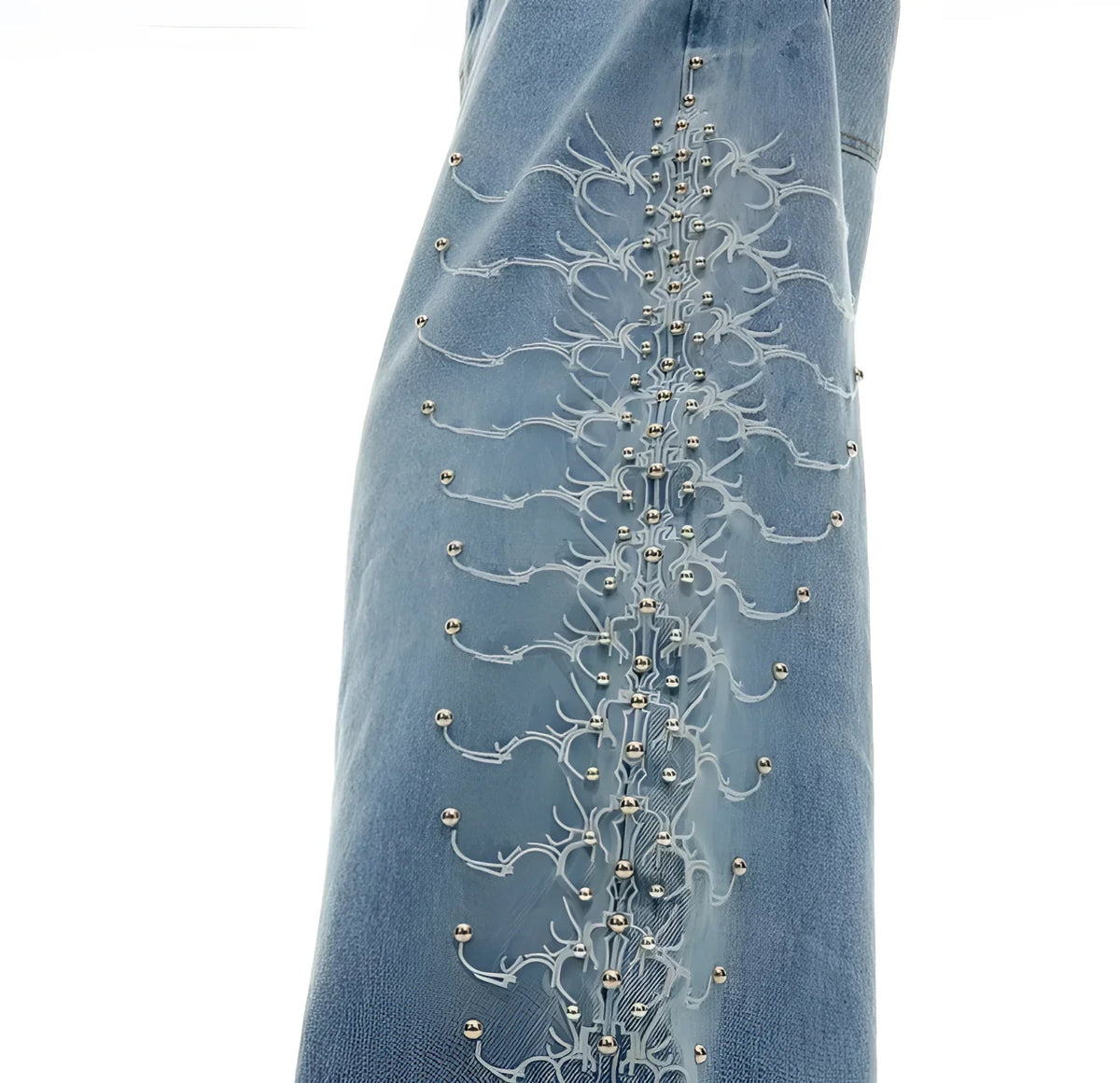 Opium Wide-Leg Jeans. Studs, High Waist. | Fūga Studios