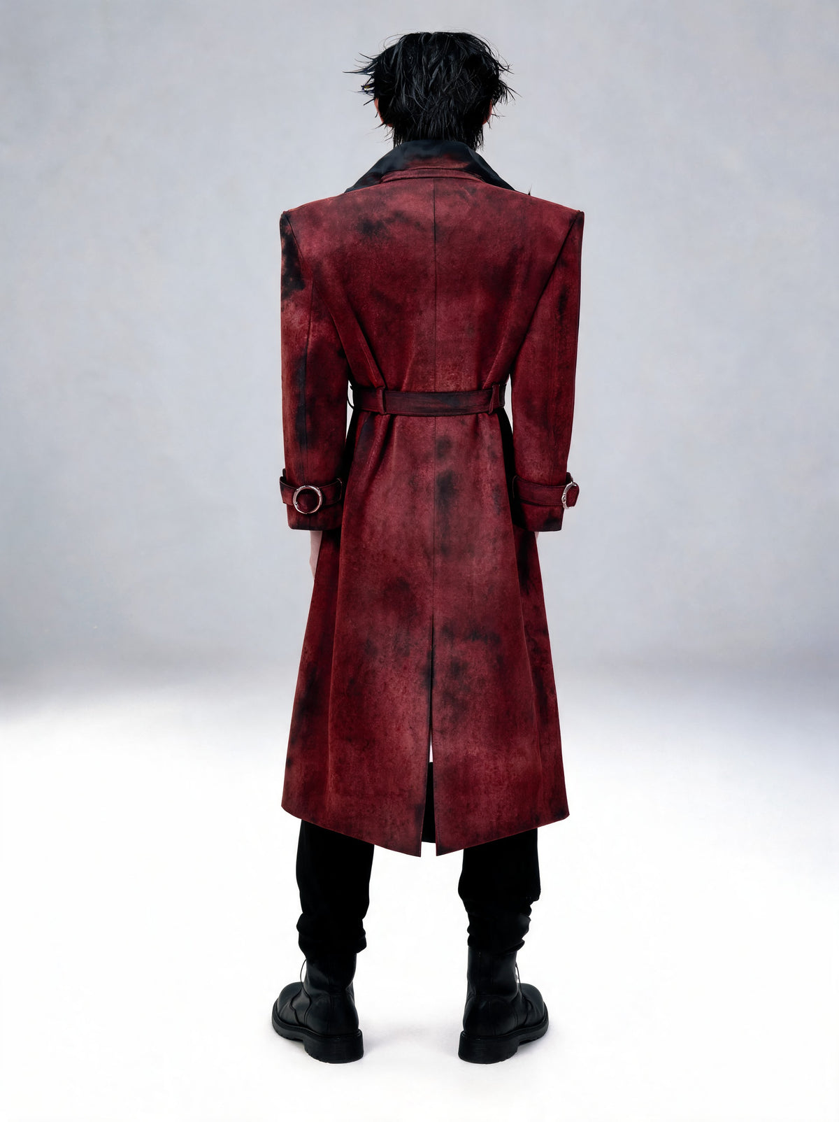 Opium Suede Trench Coat Rot - Fuga Studios