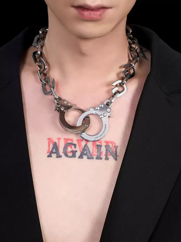 Opium Titanium Steel Handcuffs Necklace - Fuga Studios