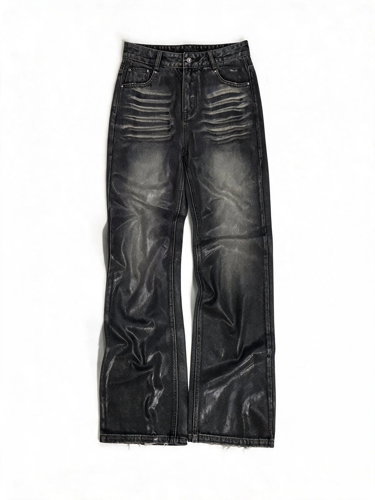 Opium Waxed Flare Jeans Grau - Fuga Studios