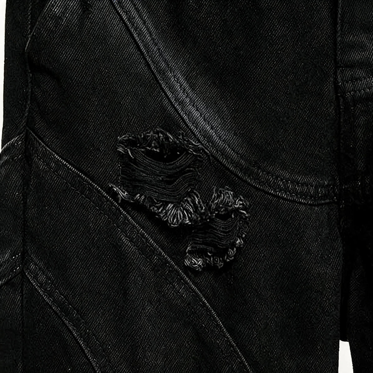 Opium Waxed Patchwork Jeans Schwarz - Fuga Studios