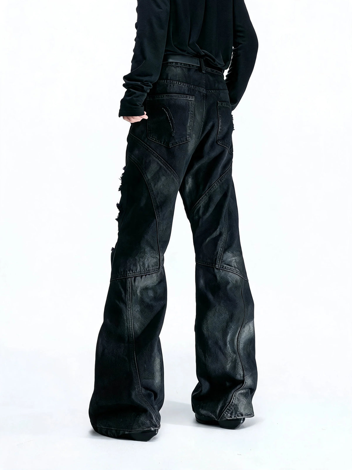 Opium Waxed Patchwork Jeans Schwarz - Fuga Studios