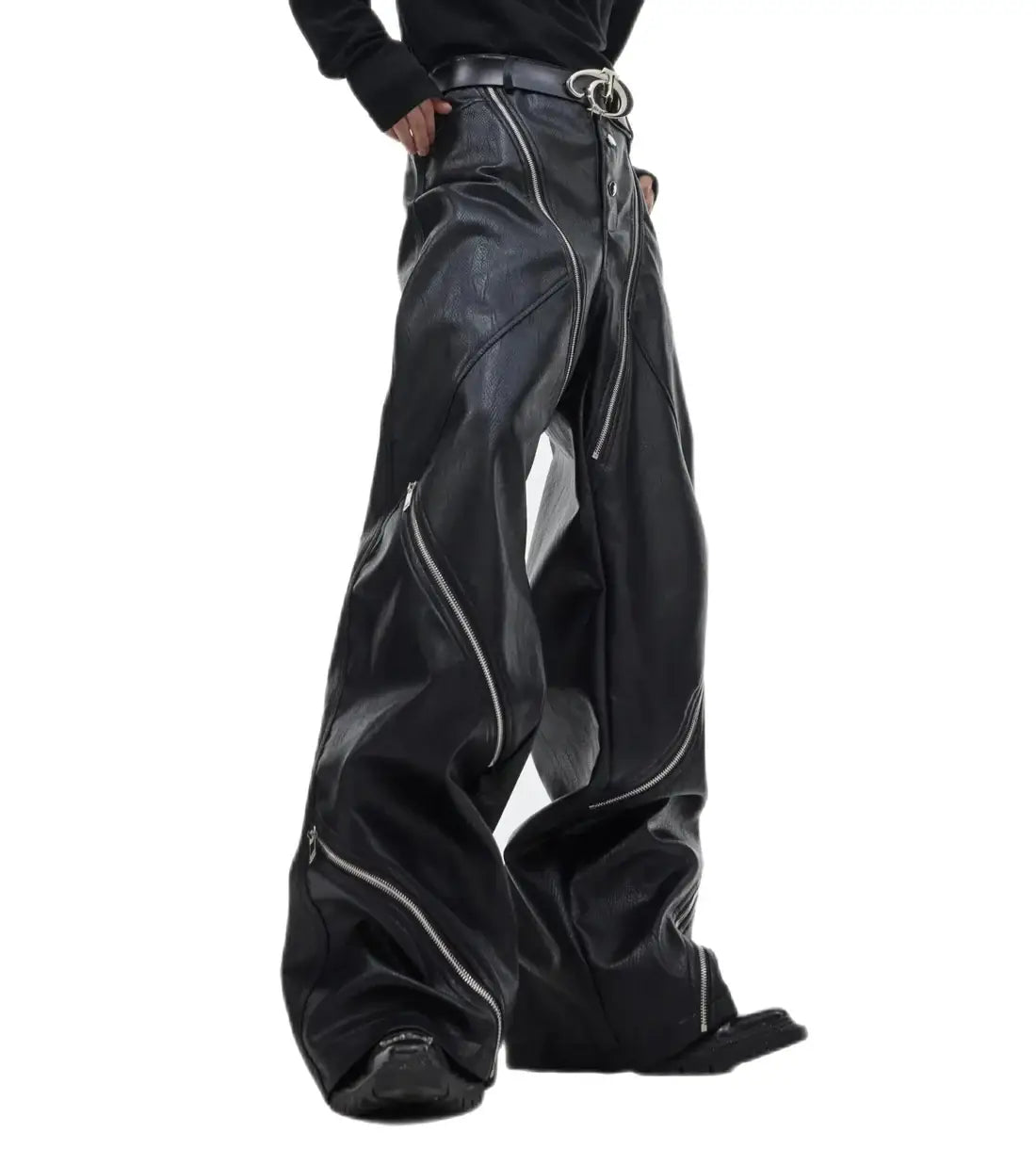 Opium Zipper Leather Pants