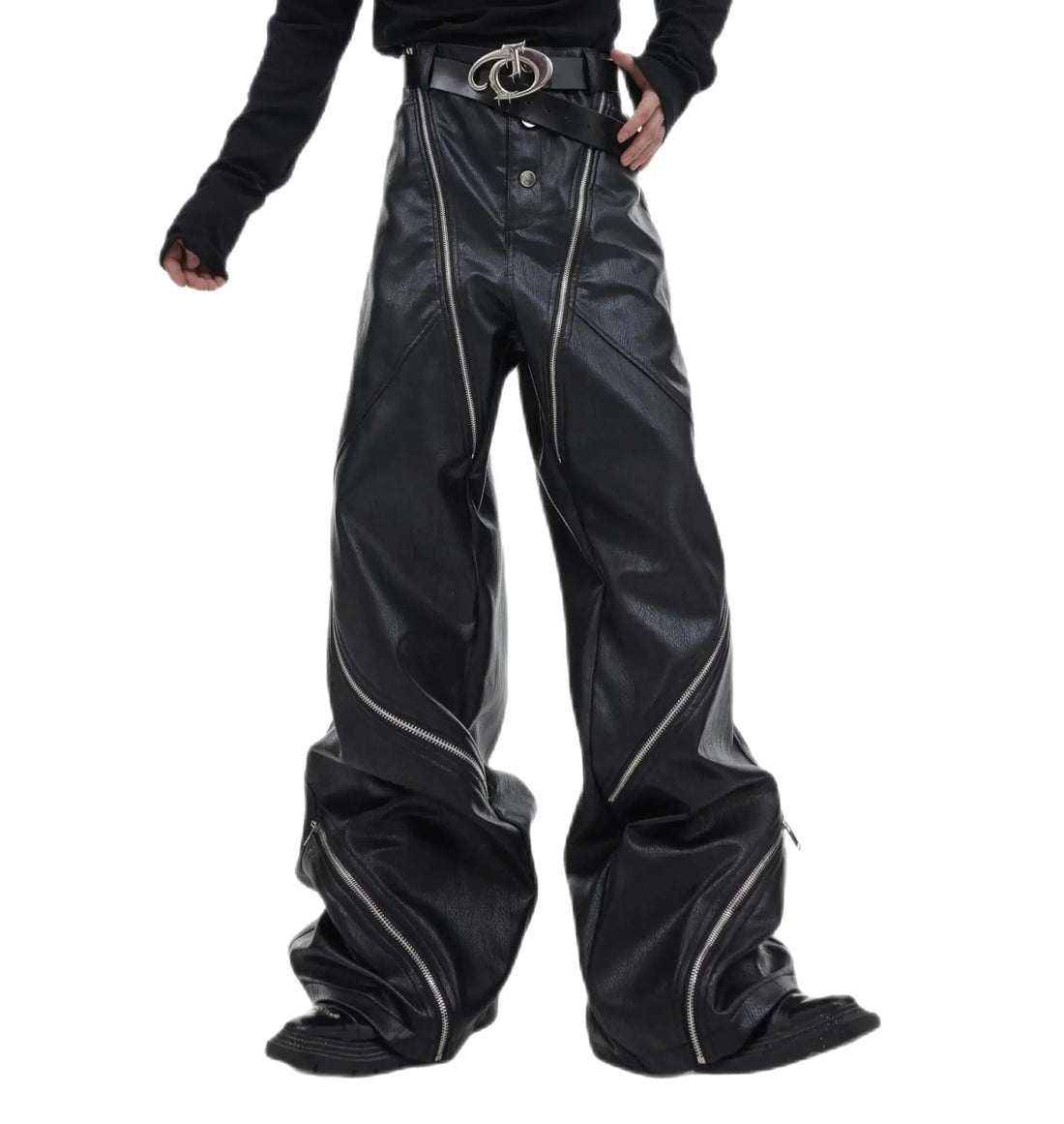 Leather pants 2025 with zipper