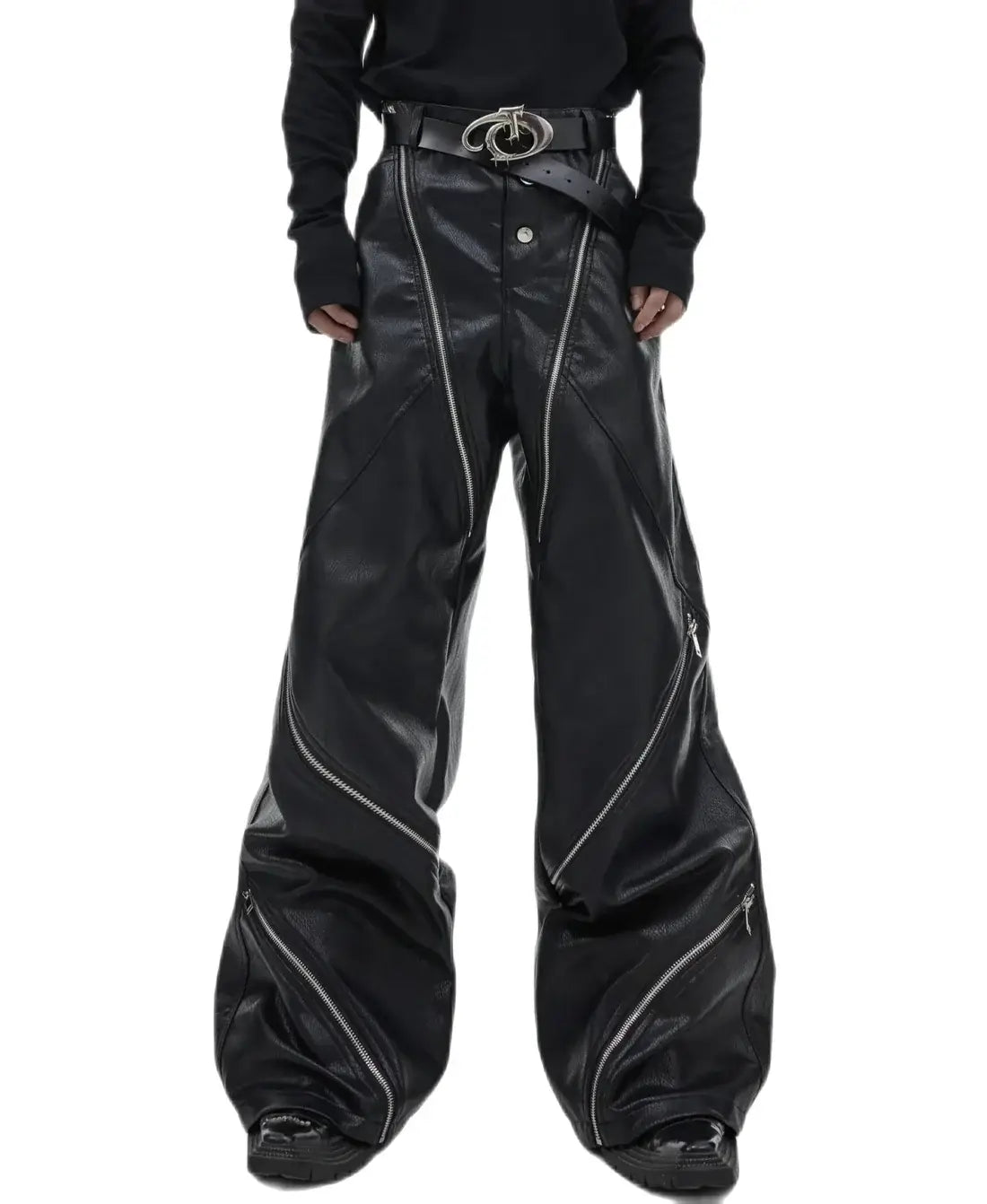 Opium Zipper Leather Pants