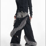 Opium Fur Spiral Flare Jeans