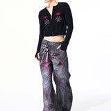Opium Graffiti Art Wide Leg Jeans