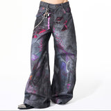 Opium Graffiti Art Wide Leg Jeans