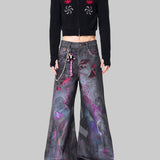 Opium Graffiti Art Wide Leg Jeans