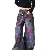 Opium Graffiti Art Wide Leg Jeans