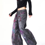 Opium Graffiti Art Wide Leg Jeans