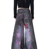 Opium Graffiti Art Wide Leg Jeans
