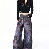 Opium Graffiti Art Wide Leg Jeans