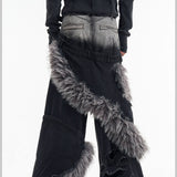 Opium Fur Spiral Flare Jeans