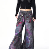 Opium Graffiti Art Wide Leg Jeans