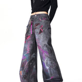 Opium Graffiti Art Wide Leg Jeans