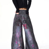 Opium Graffiti Art Wide Leg Jeans
