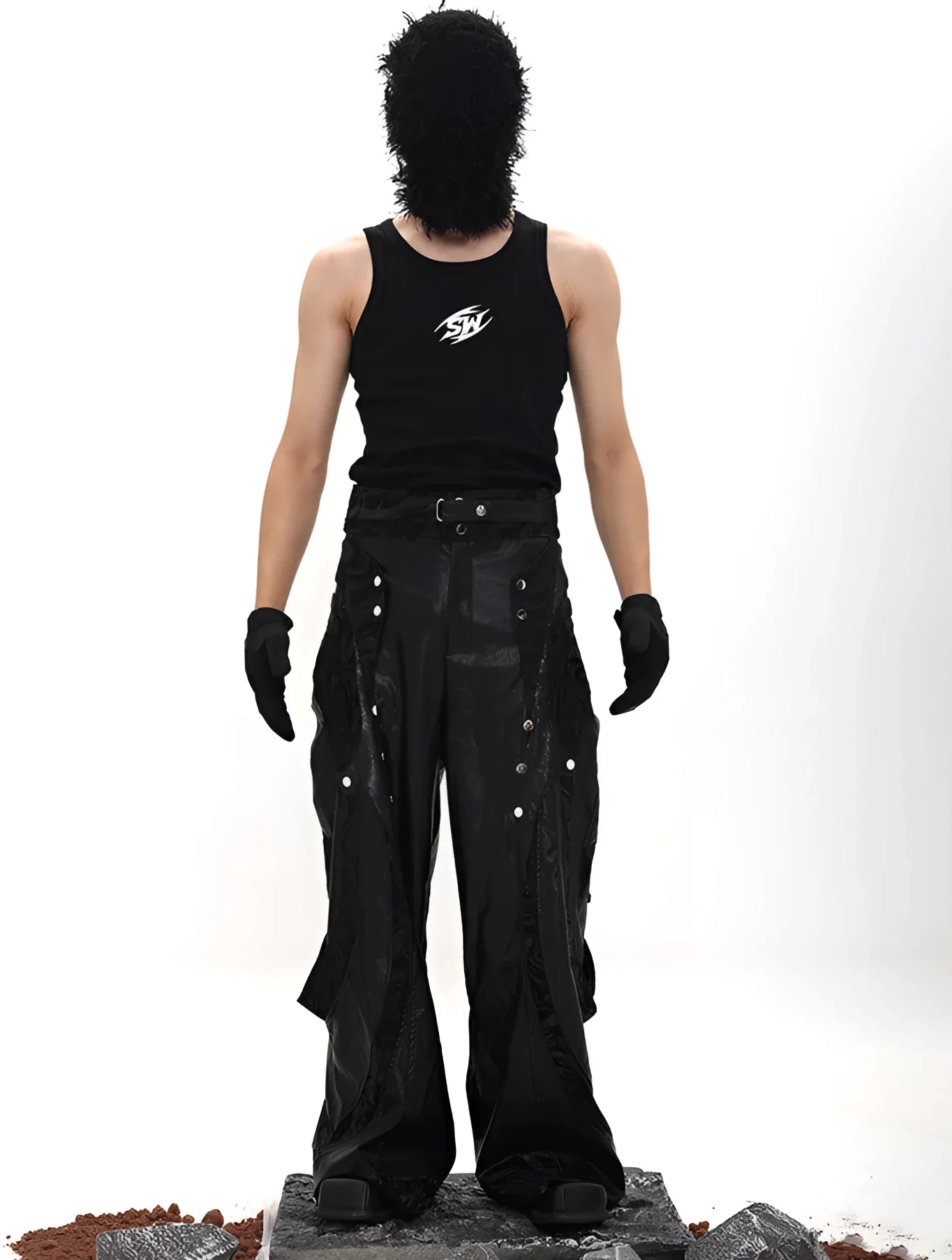 Rave Metal-Emblem Ribbed Tank Top – Fuga Studios