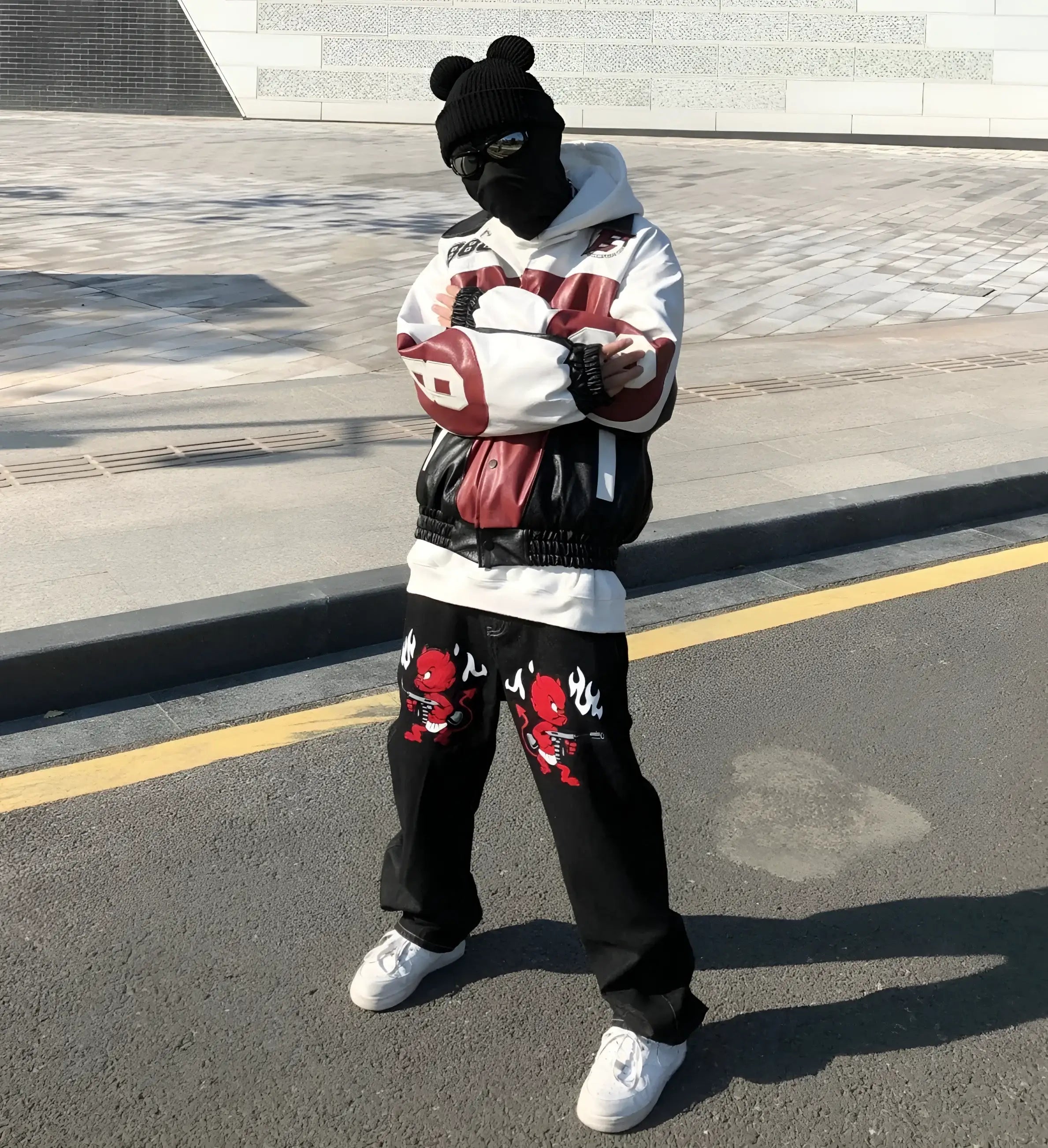 Streetwear Cartoon Demons Denim Jeans - Fuga Studios