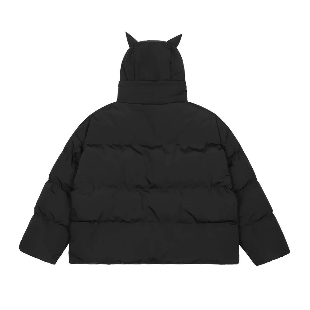 Streetwear Devil Horns Puffer Jacket - Fuga Studios