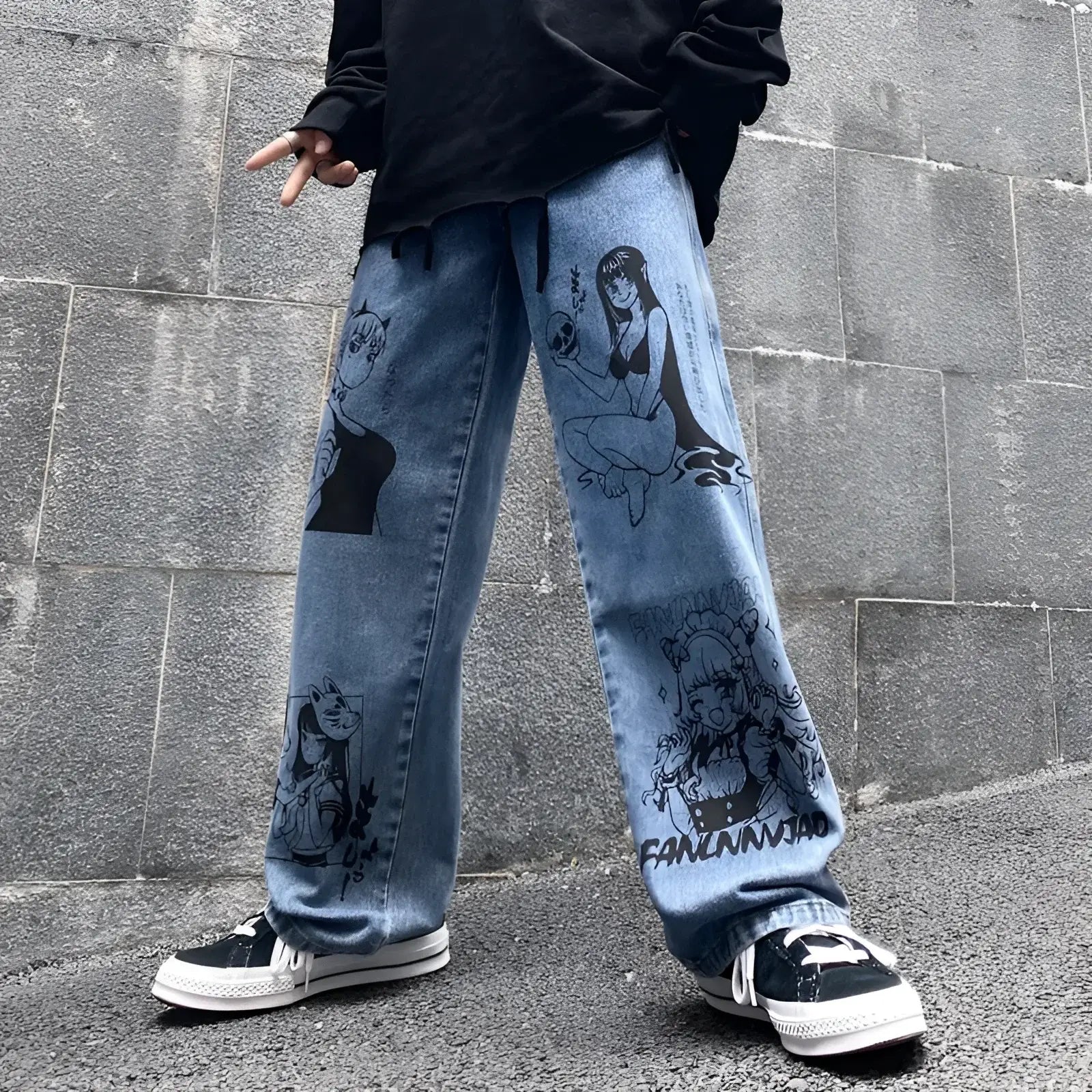 Streetwear Harajuku Anime Girl Jeans - Fuga Studios