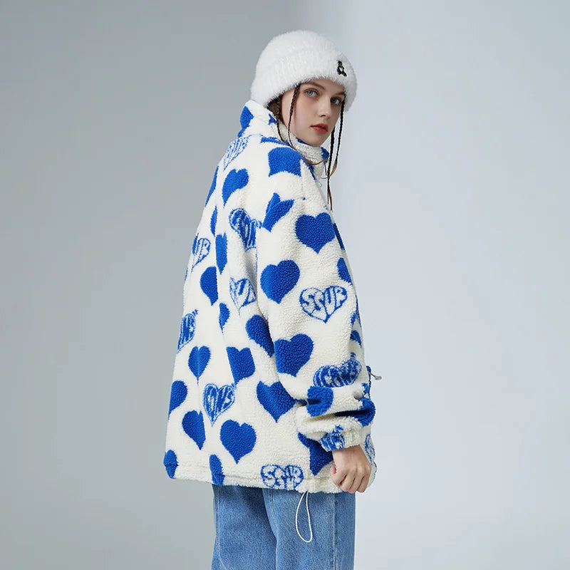 Streetwear Heart Icon Wool Jacket - Fuga Studios