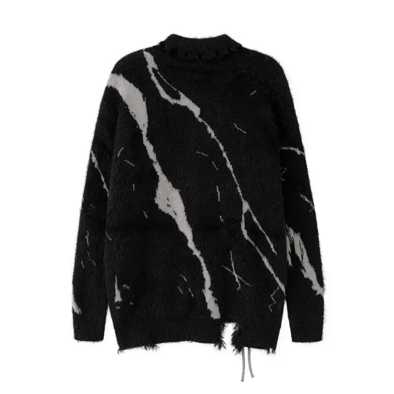 Streetwear Knotted Splash Turtleneck Sweater - Fuga Studios