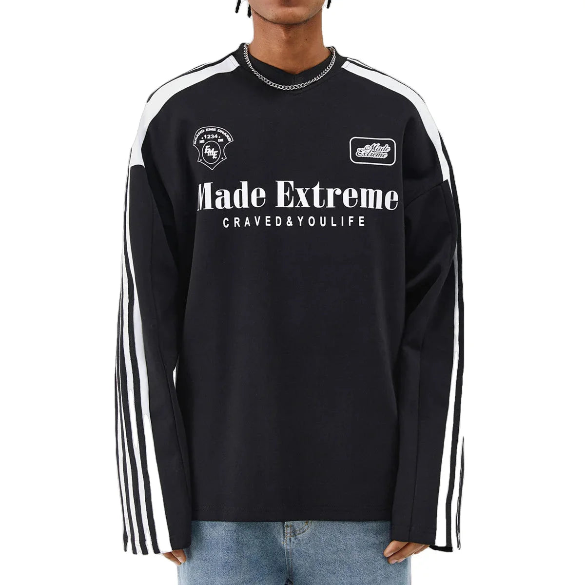 Streetwear Made Extreme 3 Stripes Sweater - Fuga Studios