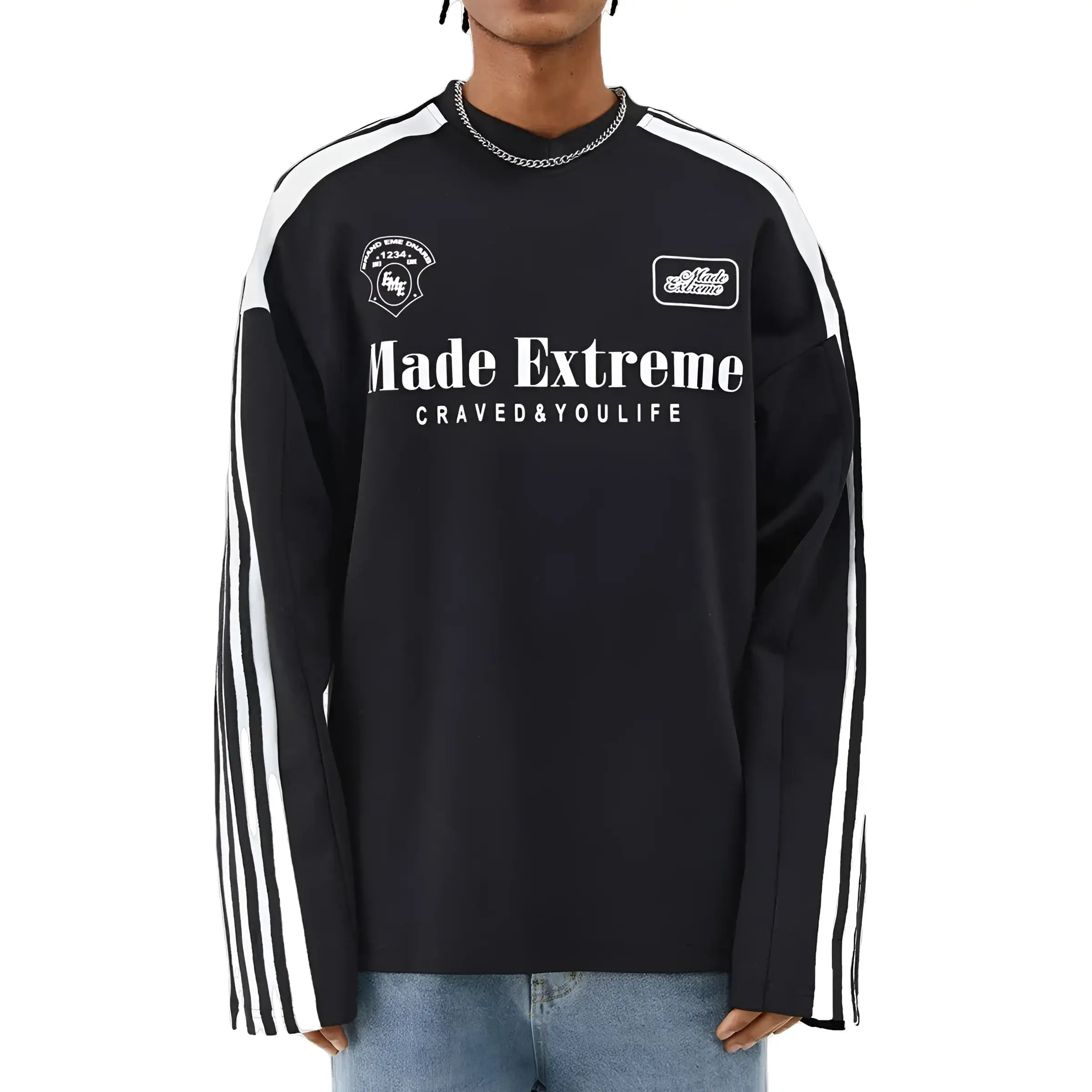 Streetwear Made Extreme 3 Stripes Sweater - Fuga Studios